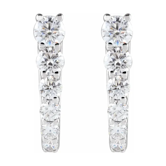Graduated Lab-Grown Diamond U-Hoop Earrings