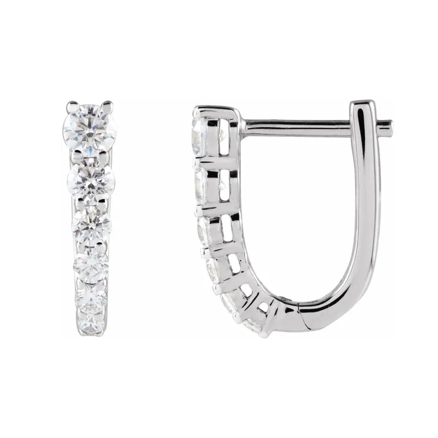 Graduated Lab-Grown Diamond U-Hoop Earrings