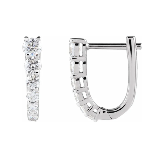 Graduated Lab-Grown Diamond U-Hoop Earrings