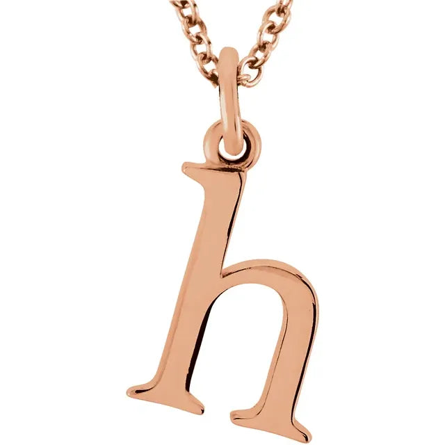 Lowercase letter h pendant in 18K rose gold-plated sterling silver