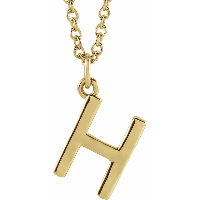 Uppercase letter H pendant in 18K yellow gold-plated sterling silver