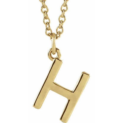 Uppercase letter H pendant in 18K yellow gold-plated sterling silver