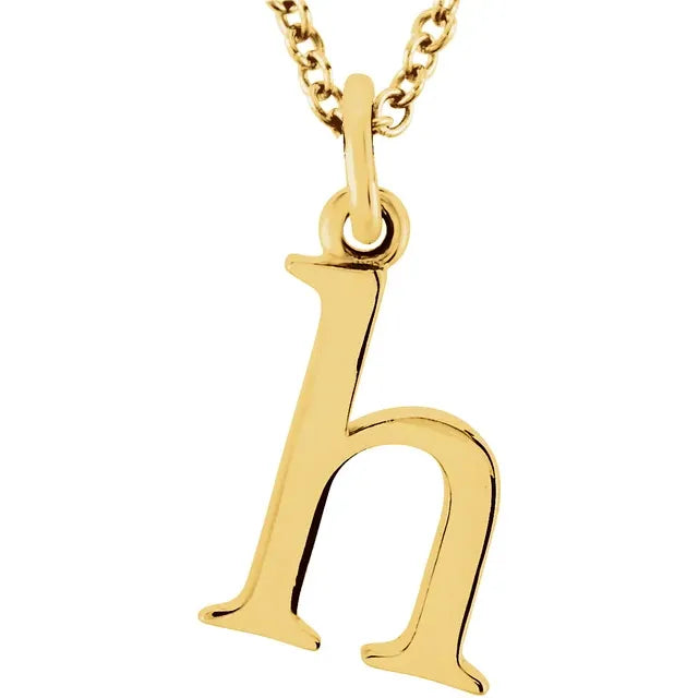 Lowercase letter h pendant in 18K yellow gold-plated sterling silver