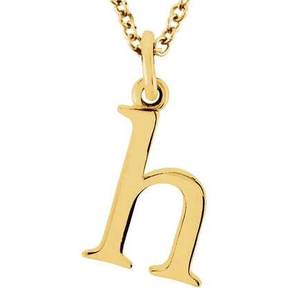 Lowercase letter h pendant in 18K yellow gold-plated sterling silver