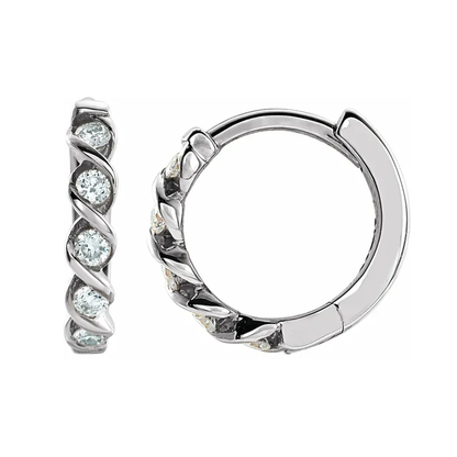 Twisted Lab-Grown Diamond Huggie Hoop Earrings