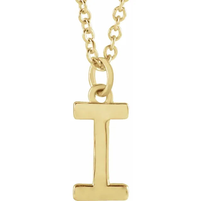 Uppercase letter I pendant in 18K yellow gold-plated sterling silver