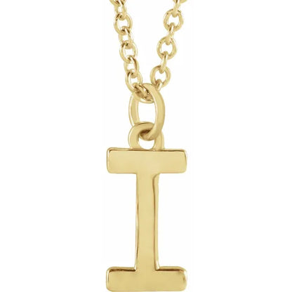 Uppercase letter I pendant in 18K yellow gold-plated sterling silver
