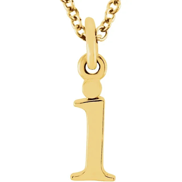 Lowercase letter i pendant in 18K yellow gold-plated sterling silver