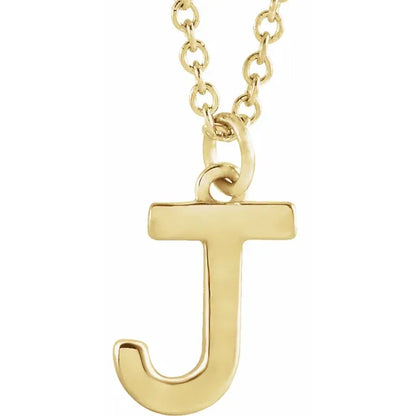 Uppercase letter J pendant in 18K yellow gold-plated sterling silver