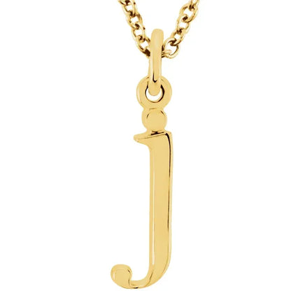 Lowercase letter j pendant in 18K yellow gold-plated sterling silver