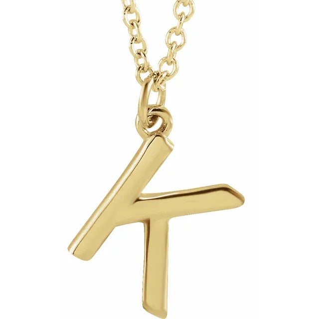 Uppercase letter K pendant in 18K yellow gold-plated sterling silver