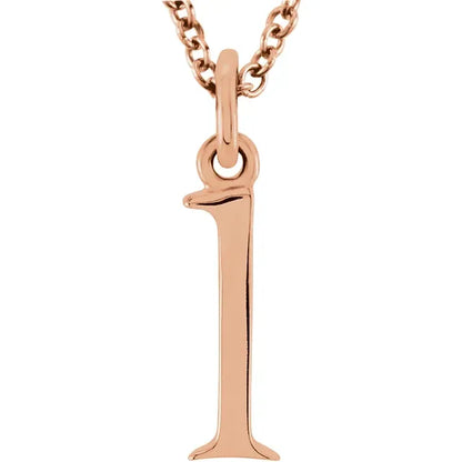 Lowercase letter l pendant in 18K rose gold-plated sterling silver