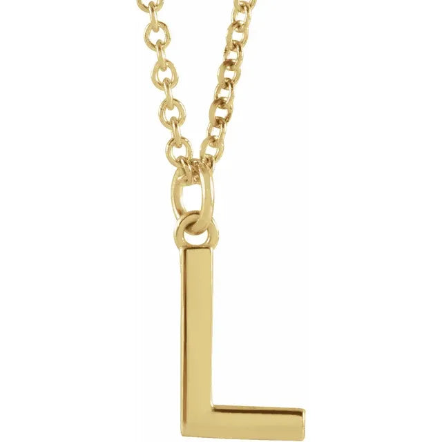 Uppercase letter L pendant in 18K yellow gold-plated sterling silver