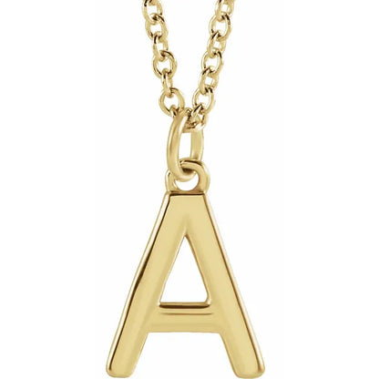 Uppercase letter A pendant in 18K yellow gold-plated sterling silver