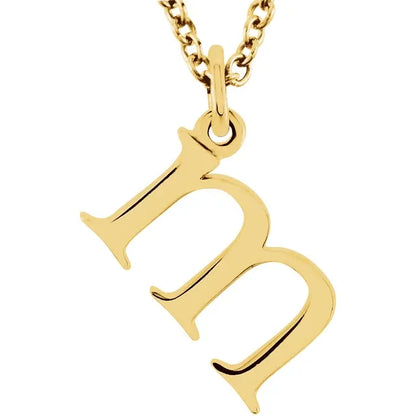 Lowercase letter m pendant in 18K yellow gold-plated sterling silver