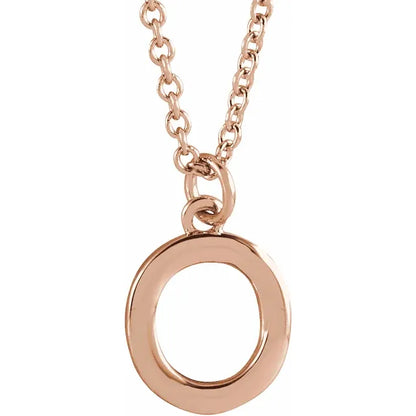 Uppercase letter O pendant in 18K rose gold-plated sterling silver
