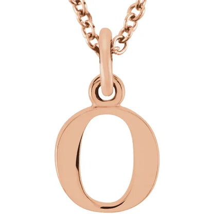 Lowercase letter o pendant in 18K rose gold-plated sterling silver
