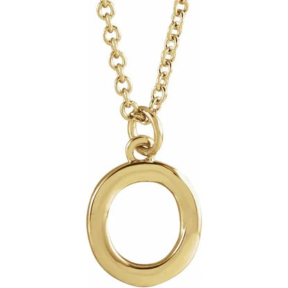 Uppercase letter O pendant in 18K yellow gold-plated sterling silver