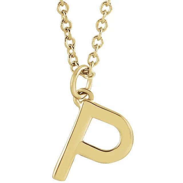 Uppercase letter P pendant in 18K yellow gold-plated sterling silver