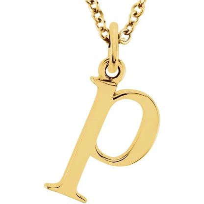 Lowercase letter p pendant in 18K yellow gold-plated sterling silver