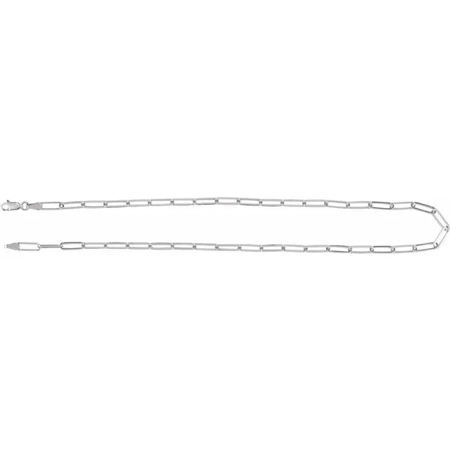 Sterling silver paperclip necklace angled view