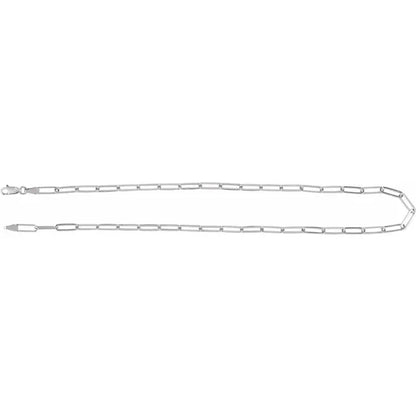 Sterling silver paperclip necklace angled view