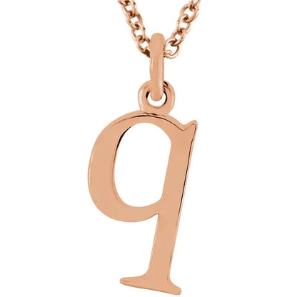 Lowercase letter q pendant in 18K rose gold-plated sterling silver