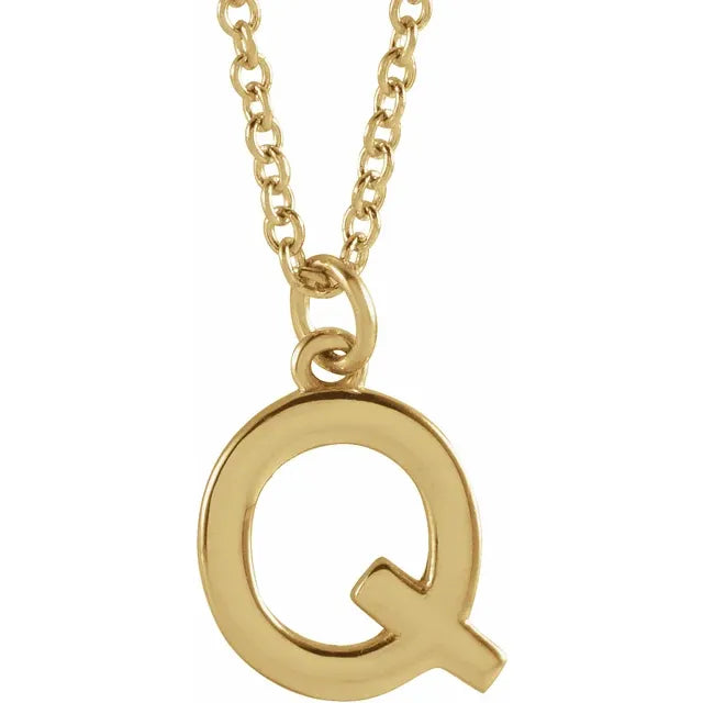 Uppercase letter Q pendant in 18K yellow gold-plated sterling silver
