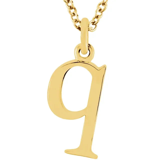 Lowercase letter q pendant in 18K yellow gold-plated sterling silver