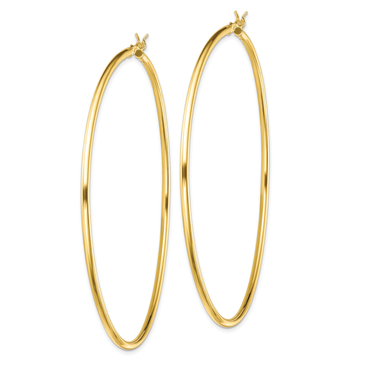 Classic 2mm gold-tone sterling silver hoop earrings, 70 mm — alternate view