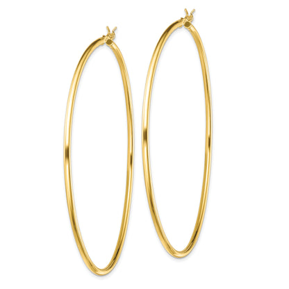 Classic 2mm gold-tone sterling silver hoop earrings, 70 mm — alternate view