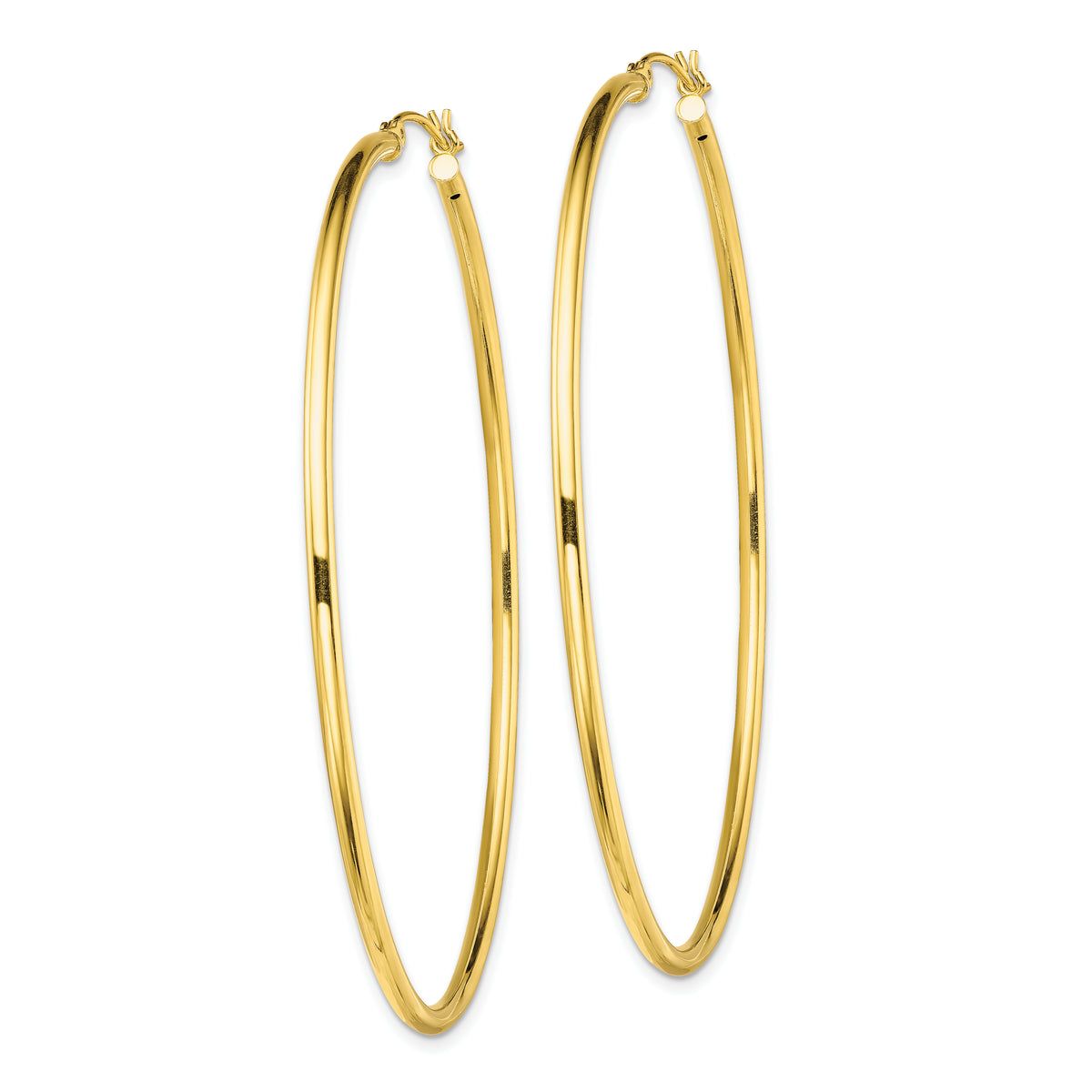 Classic 2mm gold-tone sterling silver hoop earrings, 65 mm — alternate view