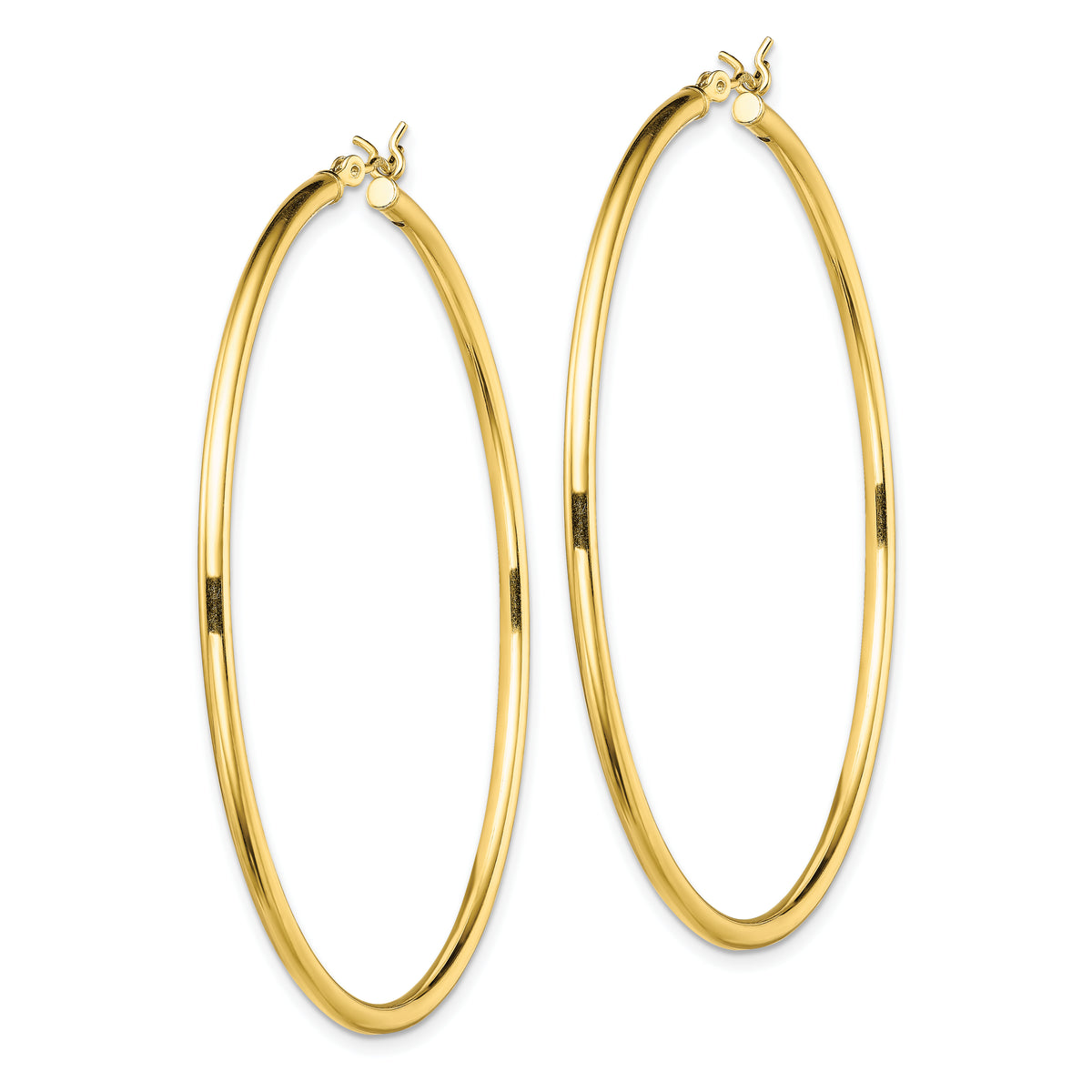 Classic 2mm gold-tone sterling silver hoop earrings, 55 mm — alternate view