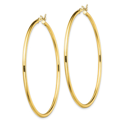 Classic 2mm gold-tone sterling silver hoop earrings, 55 mm — alternate view
