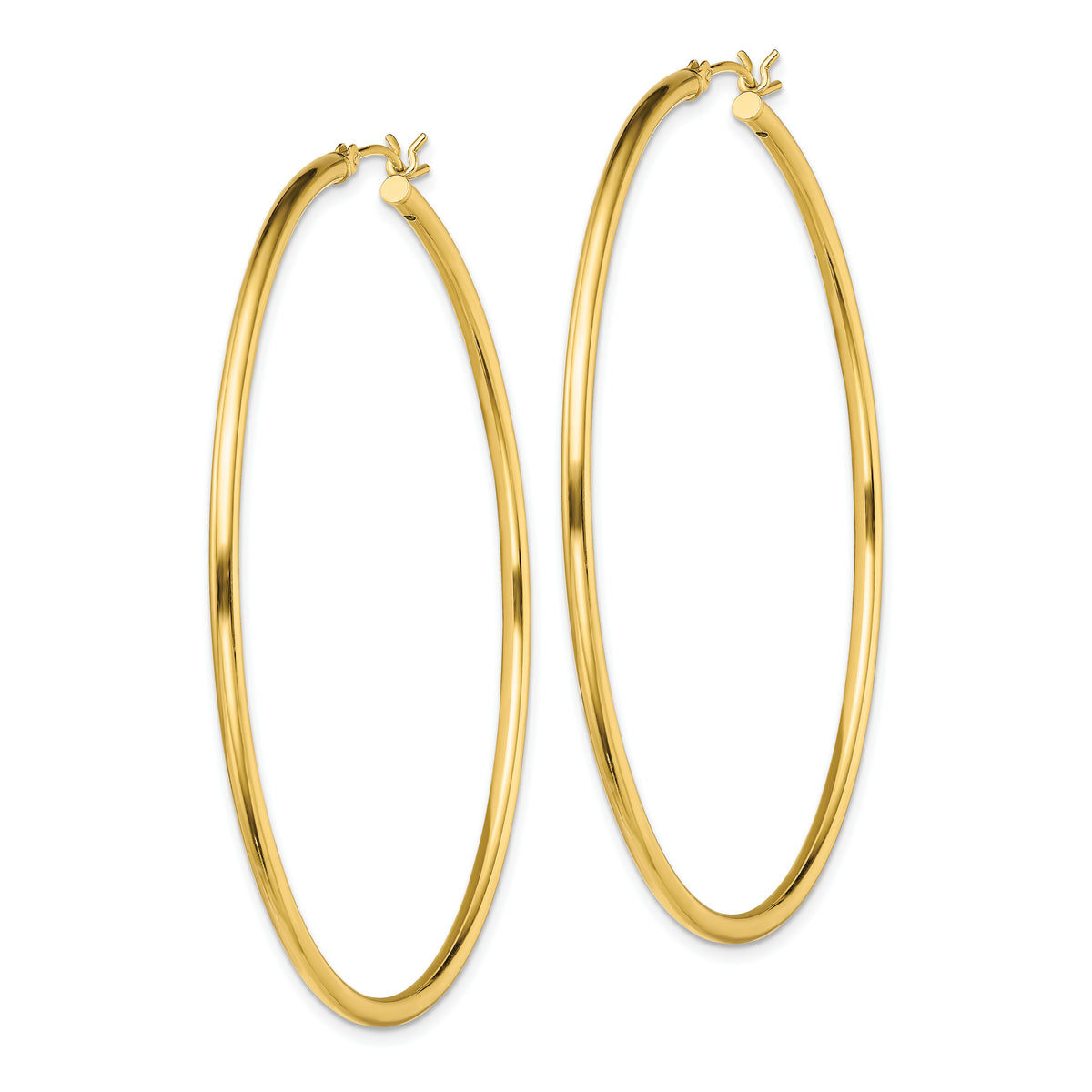 Classic 2mm gold-tone sterling silver hoop earrings, 60 mm — alternate view