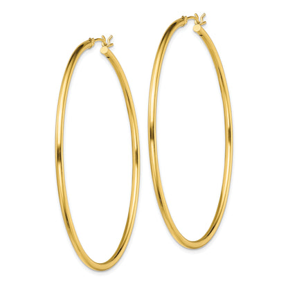 Classic 2mm gold-tone sterling silver hoop earrings, 60 mm — alternate view