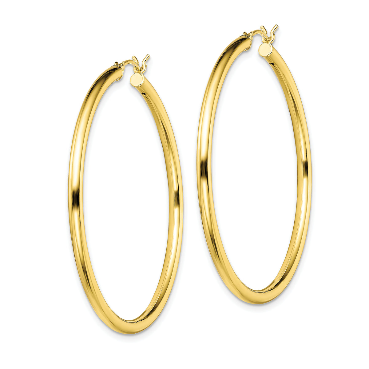 Classic 2mm gold-tone sterling silver hoop earrings, 45 mm — alternate view