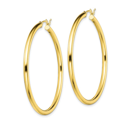 Classic 2mm gold-tone sterling silver hoop earrings, 45 mm — alternate view
