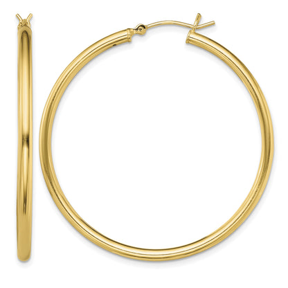 Classic 2mm gold-tone sterling silver hoop earrings, 45 mm — hero view