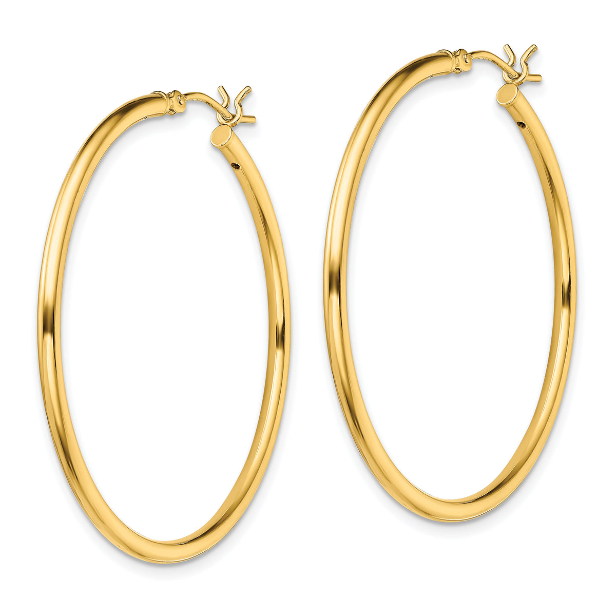 Classic 2mm gold-tone sterling silver hoop earrings, 40 mm — alternate view