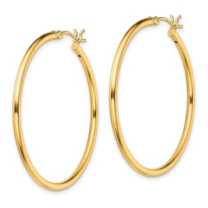 Classic 2mm gold-tone sterling silver hoop earrings, 40 mm — alternate view
