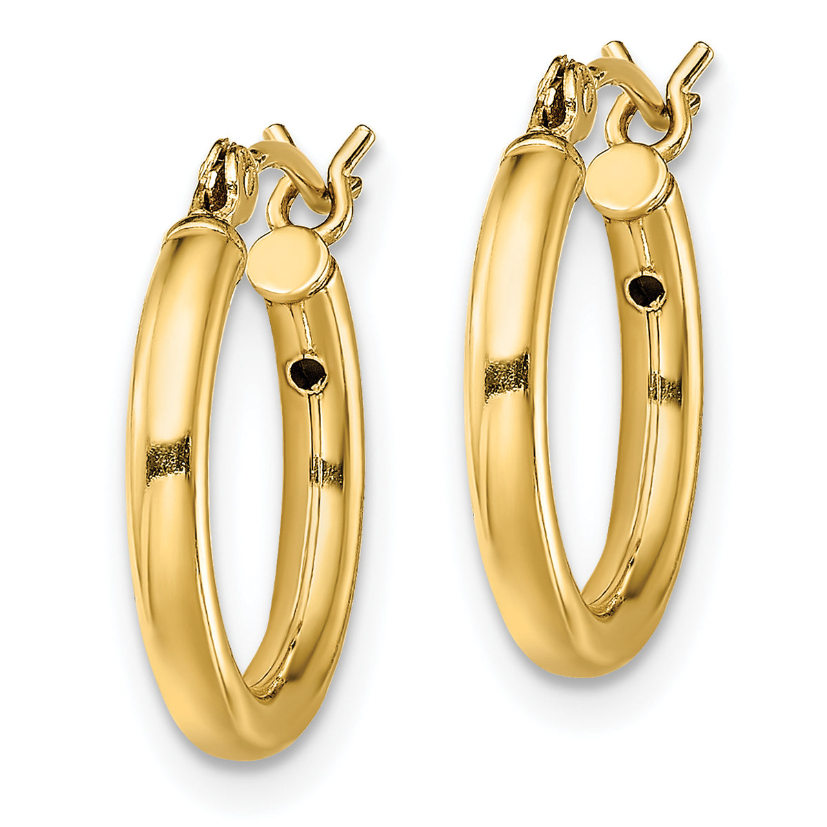 Classic 2mm gold-tone sterling silver hoop earrings, 15 mm — alternate view