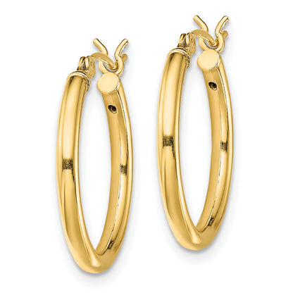 Classic 2mm gold-tone sterling silver hoop earrings, 20 mm — alternate view