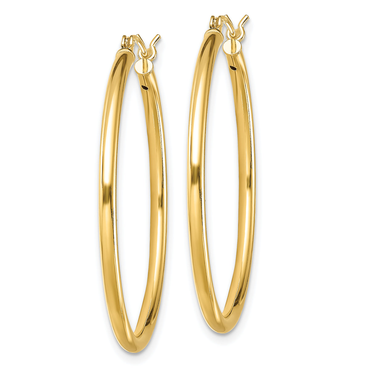 Classic 2mm gold-tone sterling silver hoop earrings, 35 mm — alternate view