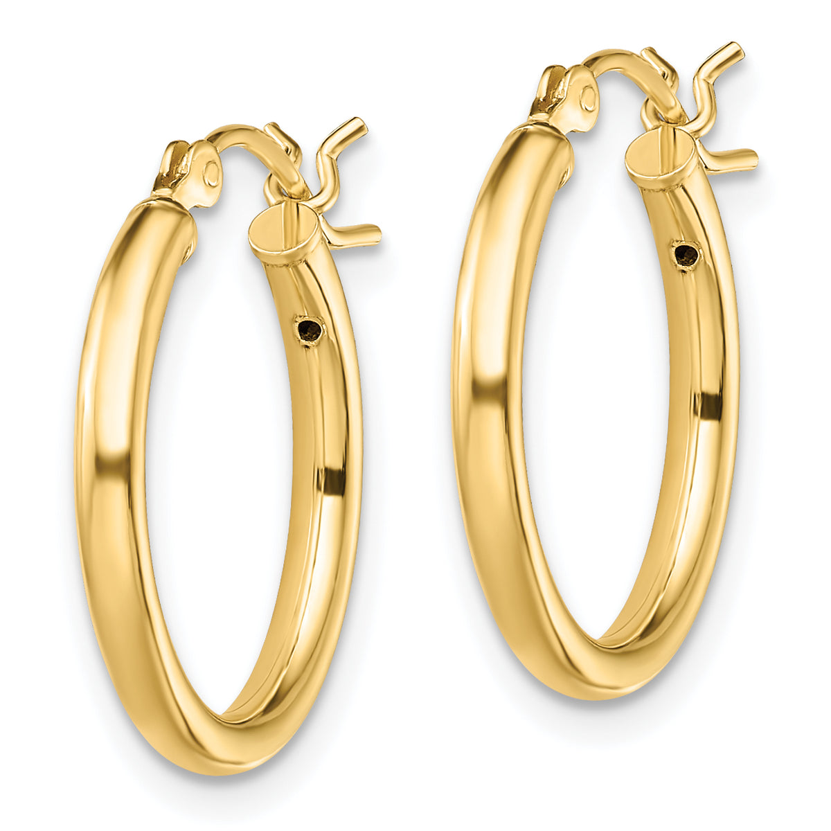 Classic 2mm gold-tone sterling silver hoop earrings, 18 mm — alternate view