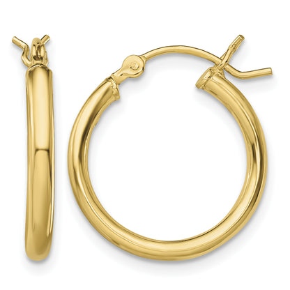 Classic 2mm gold-tone sterling silver hoop earrings, 18 mm — hero view