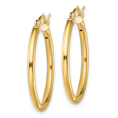 Classic 2mm gold-tone sterling silver hoop earrings, 25 mm — alternate view