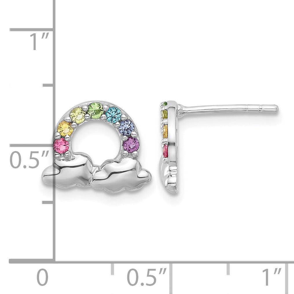Children’s Crystal Rainbow and Cloud Earrings measurement guide