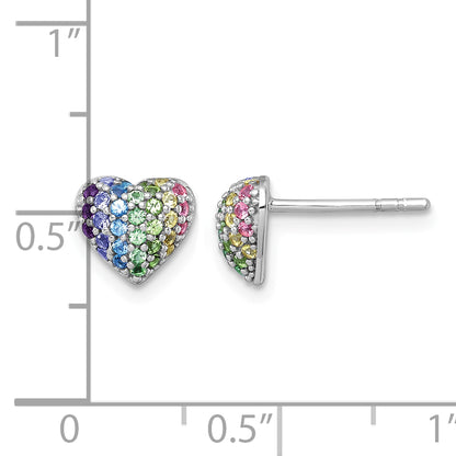Children’s Multicolor Crystal Heart Earrings petite measurement guide