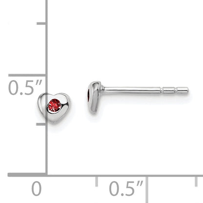 Children’s Birth-Month Crystal Heart Earrings January measurement guide